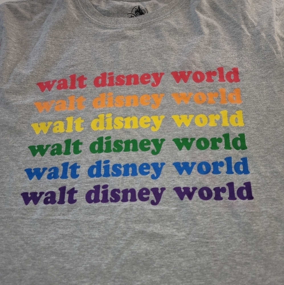 Walt Disney World Rainbow Short Sleeve Crew Neck T-shirt SZ L - Picture 5 of 6